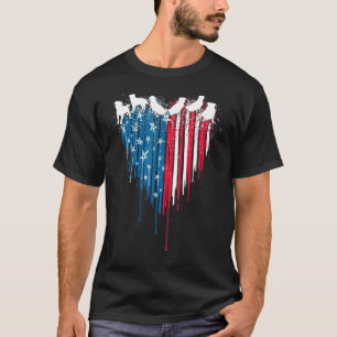 Mops Hond Amerikaanse Vlag 4 Juli Patriottische Ho T-shirt