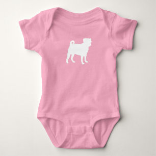 Mops Hond Baby Shower Roze Puppy Meisje Romper