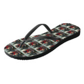 Mops hond in sneeuw Kerstmis Teenslippers (Schuin)