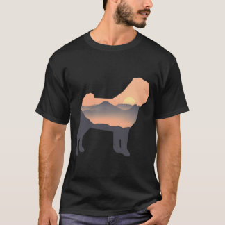 Mops Honden Silhouet Zon Berg  T-shirt