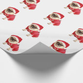 Mops im Weihnachtsküstum Geschenkpapier Cadeaupapier (Hoek)