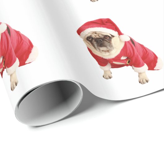 Mops im Weihnachtsküstum Geschenkpapier Cadeaupapier (Rol Hoek)