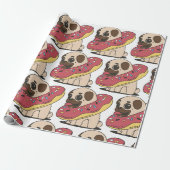 Mops in Donut Cadeaupapier (Uitgerold)