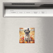 Mops in herfstbladeren Thanksgiving kunst Magneet (Insitu (Vaatwasser))