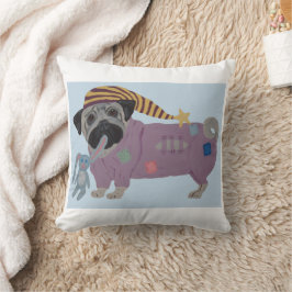 Mops in pyjama kussen