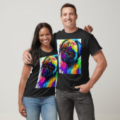 Mops in waterverfspatten 2 t-shirt (Unisex)