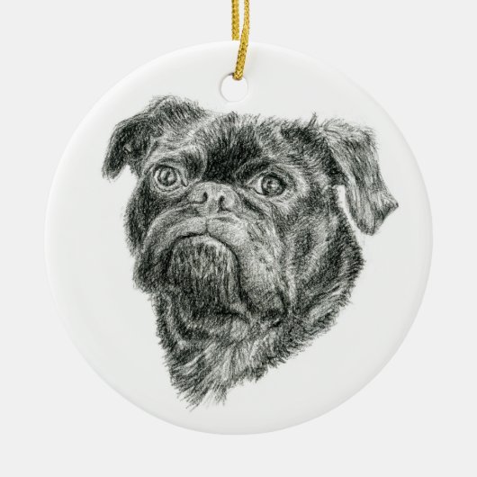 Mops Keramisch Ornament (Voorkant)