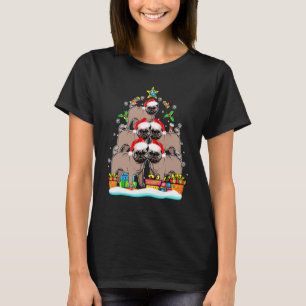 Mops Kerstboom Kerstman Hoed Decoraties Kerstmis T-shirt