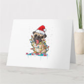 Mops Kerstboom Lichtjes Kerstman Hond Kerstcadeaus Kaart (Voorkant)