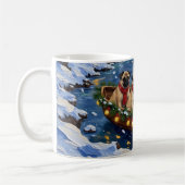 Mops Kerstboot Vakantie Koffiemok (Links)
