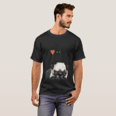 Mops kunst met ik hou van mops tekstoverlay t-shirt (Voorkant volledig)