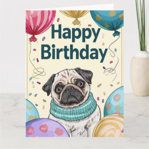 Mops met Ballonnen Kaart