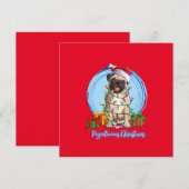 Mops met Kerst Kerstkaart (Voorkant / Achterkant)