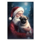 Mops met kerstman Feestelijke Kerst Kaart (Achterkant)