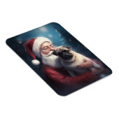 Mops met kerstman Feestelijke Kerst Magneet (Rechterzijde)