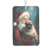 Mops Met Kerstman Festieve Kerstmis Luchtverfrisser (Achterkant)