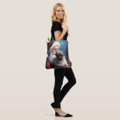 Mops met Kerstman Festive Kerstmis Tote Bag (Op model)