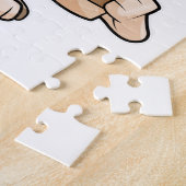 Mops met koffie om mee te nemen legpuzzel (Zijkant)