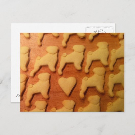 Mops mit Herz. Pug met hart Briefkaart (Voorkant / Achterkant)