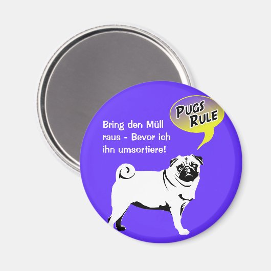 Mops Müll Regeln Magneet (Voorkant / Achterkant)