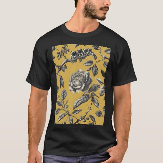 Mops op een tak t-shirt (Voorkant)
