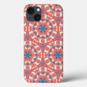 Mops patronen op koraal iPhone 13 hoesje