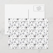 Mops patroon briefkaart (Voorkant / Achterkant)