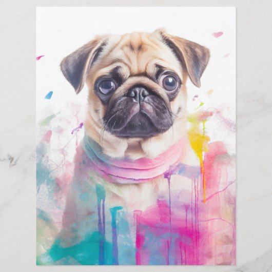 Mops puppy's te koop flyer sjabloon QR code (Achterkant)