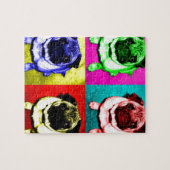 Mops Richi in 4 Farben Legpuzzel (Horizontaal)