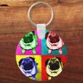 Mops Richi in 4 Farben Sleutelhanger (Voorkant)