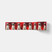 Mops Rode Buffalo Kerst Plaid Grappige Hond Kerstm Grosgrain Lint (Voorkant)