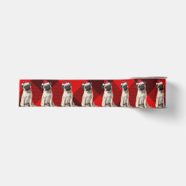 Mops Rode Buffalo Kerst Plaid Grappige Hond Kerstm Grosgrain Lint