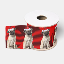 Mops Rode Buffalo Kerst Plaid Grappige Hond Kerstm Grosgrain Lint