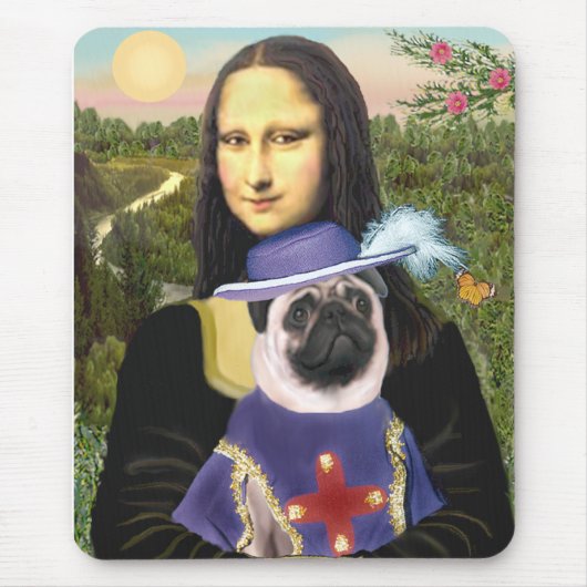 Mops (Sir) - Mona Lisa - Aangepast Muismat (Voorkant)