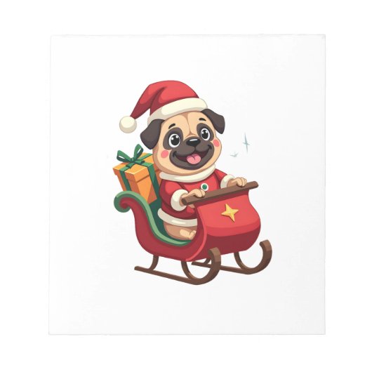 Mops slee rit notitieblok (Voorkant)