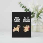 Mops Uw Regelmatige Oma Mij De Roodharige Oma Briefkaart (Staand voorkant)