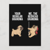 Mops Uw Regelmatige Oma Mij De Roodharige Oma Briefkaart (Voorkant)