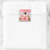 Mops Valentijnsdag Kusstand Vierkante Sticker (Tas)