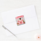 Mops Valentijnsdag Kusstand Vierkante Sticker (Envelop)