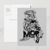 Mops van letters briefkaart (Voorkant / Achterkant)