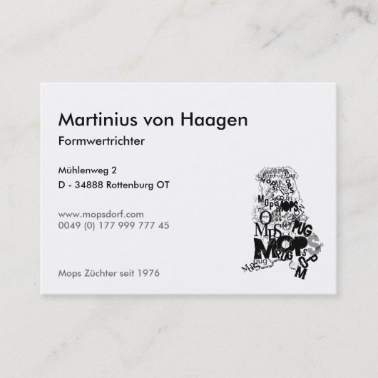 Mops Visitekaartje (Voorkant)