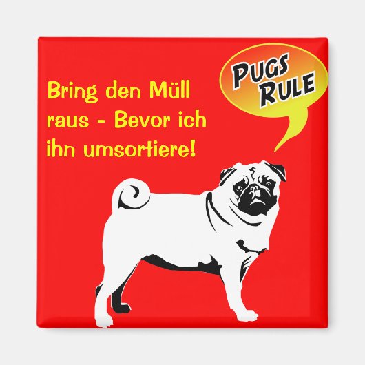 Mops wetten / Magneet (Voorkant)