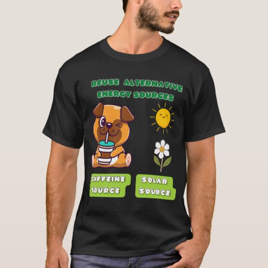 Mopsdrinkende koffie t-shirt (Voorkant)