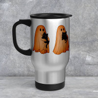 Mopshagedis en Zwarte Kat Halloween Mok