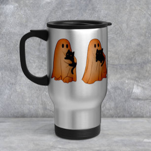 Mopshagedis en Zwarte Kat Halloween Mok
