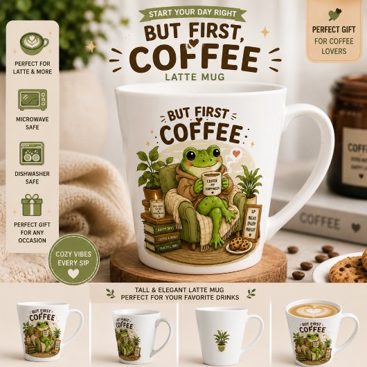 Mopshagedis koffieliefhebber latte mok | Maar eers