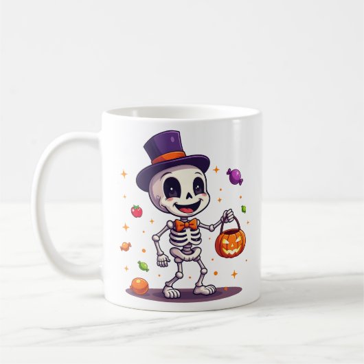 Mopshagedis met snoep Halloween mok (Links)