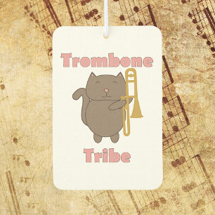 Mopshagedis met trombone “Trombone Tribe” Cartoon Luchtverfrisser