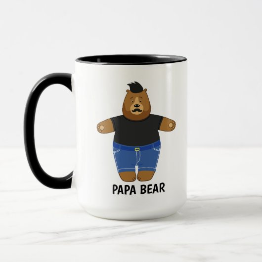 Mopshagedis Papa Beer Vaderdag Geschenk Speciale M Mok (Links)