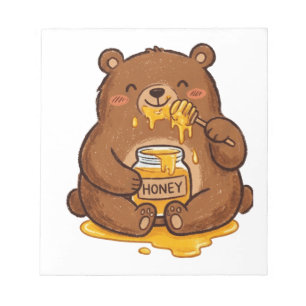 Mopshagedissen Beer die Honing Eet Koffiemok Notitieblok